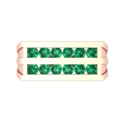 Inset Signet Emerald Ring (0.72 CTW) Top Flat View