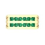 Inset Signet Emerald Ring (0.72 CTW) Top Flat View