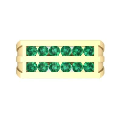 Inset Signet Emerald Ring (0.72 CTW) Top Flat View