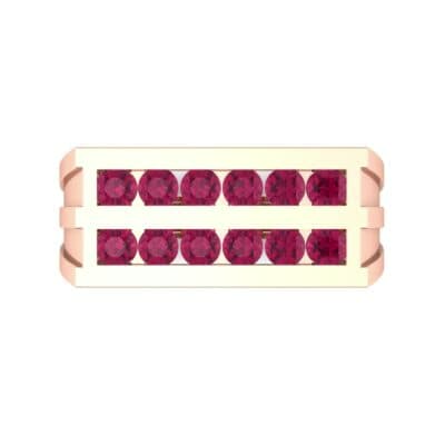 Inset Signet Ruby Ring (0.72 CTW) Top Flat View