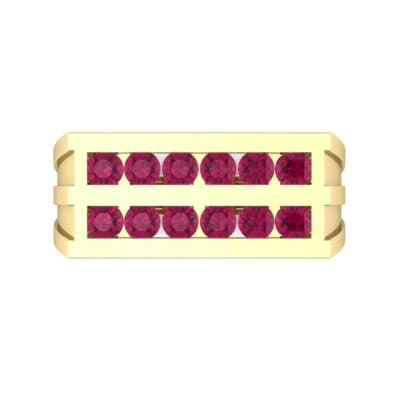 Inset Signet Ruby Ring (0.72 CTW) Top Flat View