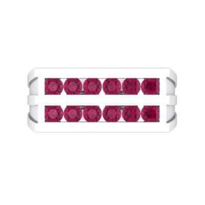 Inset Signet Ruby Ring (0.72 CTW) Top Flat View