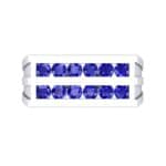 Inset Signet Blue Sapphire Ring (0.72 CTW) Top Flat View