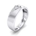 Pave Lock Crystal Ring (0.11 CTW) Perspective View