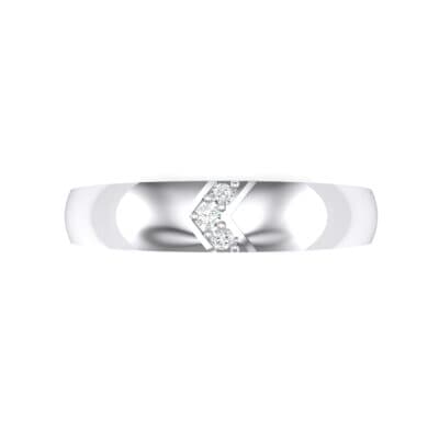 Pave Chevron Crystal Ring (0.03 CTW) Top Flat View