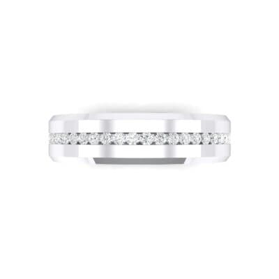 Channel-Set Line Crystal Ring (0.3 CTW) Top Flat View
