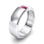 Wide Solitaire Wedge Ruby Ring (0.14 CTW) Perspective View
