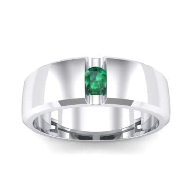Wide Solitaire Wedge Emerald Ring (0.14 CTW) Top Dynamic View
