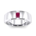 Wide Solitaire Wedge Ruby Ring (0.14 CTW) Top Dynamic View