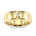 Wide Solitaire Wedge Diamond Ring (0.14 CTW) Top Dynamic View