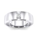 Wide Solitaire Wedge Crystal Ring (0.14 CTW) Top Dynamic View