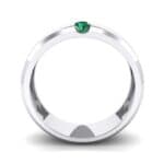 Wide Solitaire Wedge Emerald Ring (0.14 CTW) Side View