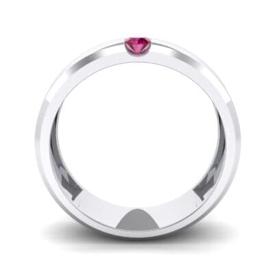 Wide Solitaire Wedge Ruby Ring (0.14 CTW) Side View