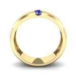 Wide Solitaire Wedge Blue Sapphire Ring (0.14 CTW) Side View