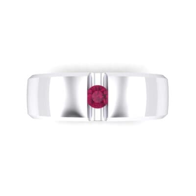 Wide Solitaire Wedge Ruby Ring (0.14 CTW) Top Flat View
