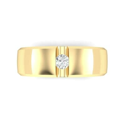 Wide Solitaire Wedge Diamond Ring (0.14 CTW) Top Flat View