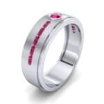 Channel Detail Solitaire Ruby Ring (0.32 CTW) Perspective View