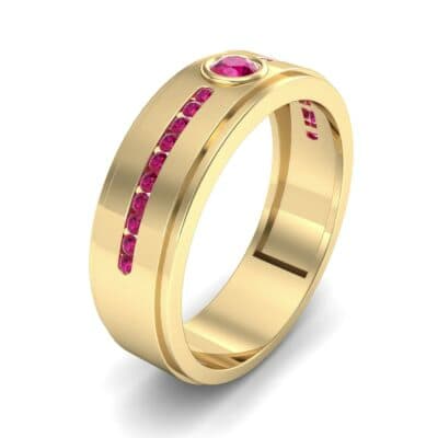 Channel Detail Solitaire Ruby Ring (0.32 CTW) Perspective View