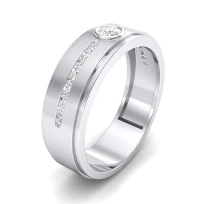 Channel Detail Solitaire Crystal Ring (0.32 CTW) Perspective View