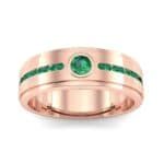 Channel Detail Solitaire Emerald Ring (0.32 CTW) Top Dynamic View