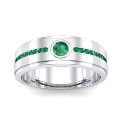Channel Detail Solitaire Emerald Ring (0.32 CTW) Top Dynamic View