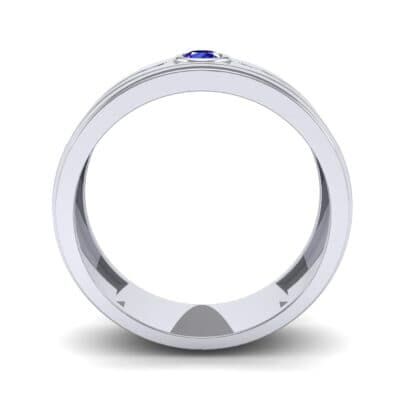 Channel Detail Solitaire Blue Sapphire Ring (0.32 CTW) Side View