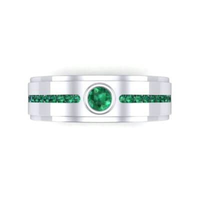 Channel Detail Solitaire Emerald Ring (0.32 CTW) Top Flat View