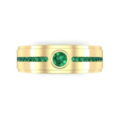 Channel Detail Solitaire Emerald Ring (0.32 CTW) Top Flat View