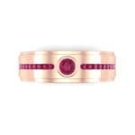 Channel Detail Solitaire Ruby Ring (0.32 CTW) Top Flat View