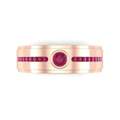 Channel Detail Solitaire Ruby Ring (0.32 CTW) Top Flat View