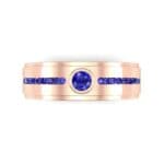 Channel Detail Solitaire Blue Sapphire Ring (0.32 CTW) Top Flat View