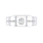 Channel Detail Solitaire Crystal Ring (0.32 CTW) Top Flat View