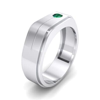Single Stone Plateau Emerald Ring (0.12 CTW) Perspective View