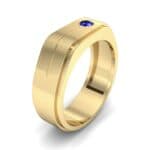 Single Stone Plateau Blue Sapphire Ring (0.12 CTW) Perspective View