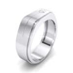 Single Stone Plateau Crystal Ring (0.12 CTW) Perspective View