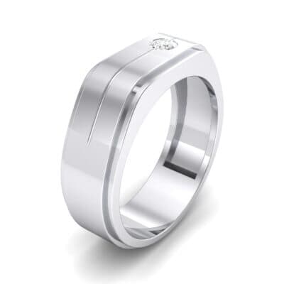 Single Stone Plateau Crystal Ring (0.12 CTW) Perspective View
