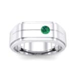 Single Stone Plateau Emerald Ring (0.12 CTW) Top Dynamic View