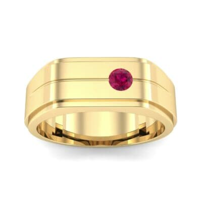 Single Stone Plateau Ruby Ring (0.12 CTW) Top Dynamic View