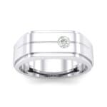 Single Stone Plateau Crystal Ring (0.12 CTW) Top Dynamic View