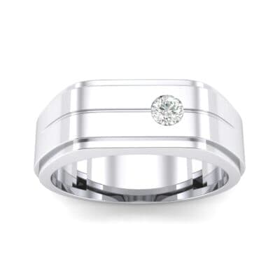 Single Stone Plateau Crystal Ring (0.12 CTW) Top Dynamic View