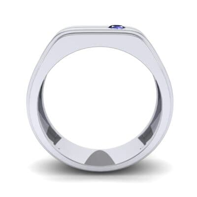 Single Stone Plateau Blue Sapphire Ring (0.12 CTW) Side View