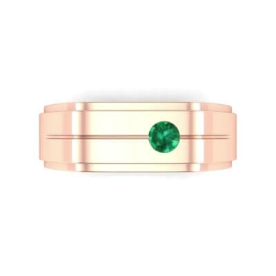Single Stone Plateau Emerald Ring (0.12 CTW) Top Flat View