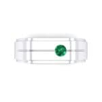 Single Stone Plateau Emerald Ring (0.12 CTW) Top Flat View