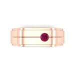 Single Stone Plateau Ruby Ring (0.12 CTW) Top Flat View