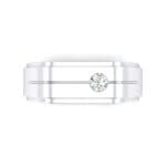 Single Stone Plateau Crystal Ring (0.12 CTW) Top Flat View