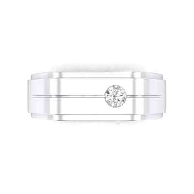 Single Stone Plateau Crystal Ring (0.12 CTW) Top Flat View