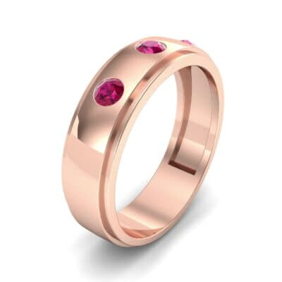 Three-Stone Bezel-Set Ruby Ring (0.33 CTW) Perspective View