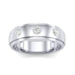 Three-Stone Bezel-Set Diamond Ring (0.33 CTW) Top Dynamic View
