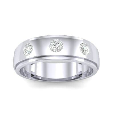 Three-Stone Bezel-Set Diamond Ring (0.33 CTW) Top Dynamic View