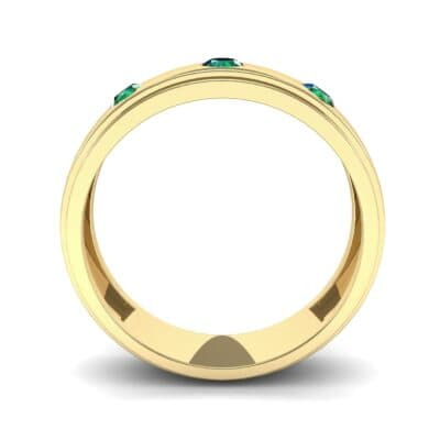 Three-Stone Bezel-Set Emerald Ring (0.33 CTW) Side View